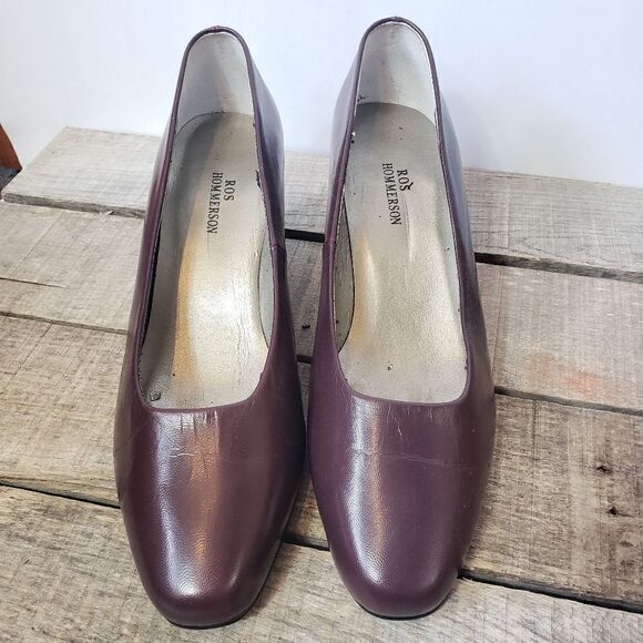 ROS HOMMERSON Classic Leather Pumps Heels 6 Wide - Picture 2 of 5